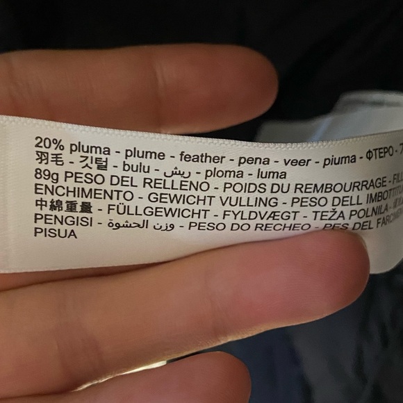 Massimo Dutti black down filled water repellent zip front jacket men. Large - Picture 14 of 14